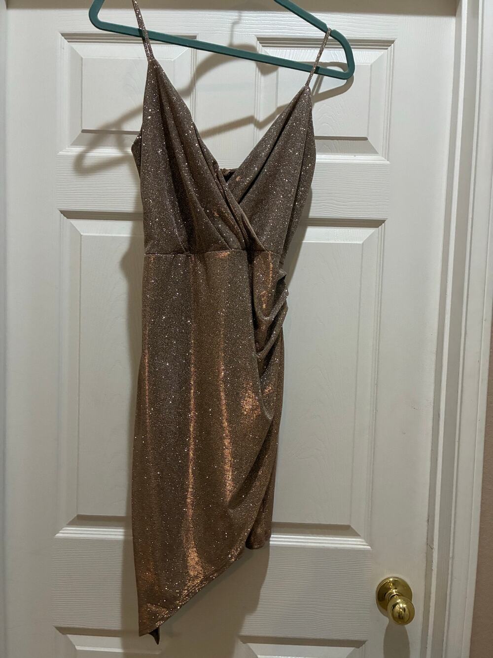 Windsor Sparkly Gold Sleeveless Mini Dress Large Party Cocktail Bodycon NWT